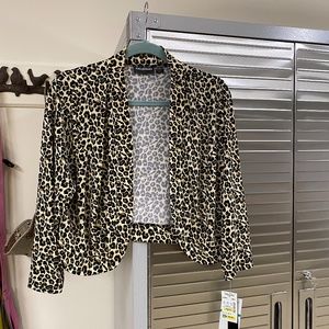 Nina Leonard Animal print Shrug